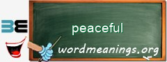 WordMeaning blackboard for peaceful
